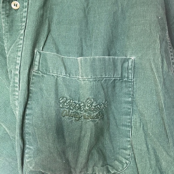 Green button down long sleeve t-shirt vintage - Picture 10 of 12